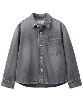 Kids Grey Distressed Denim Jacket - Unbranded